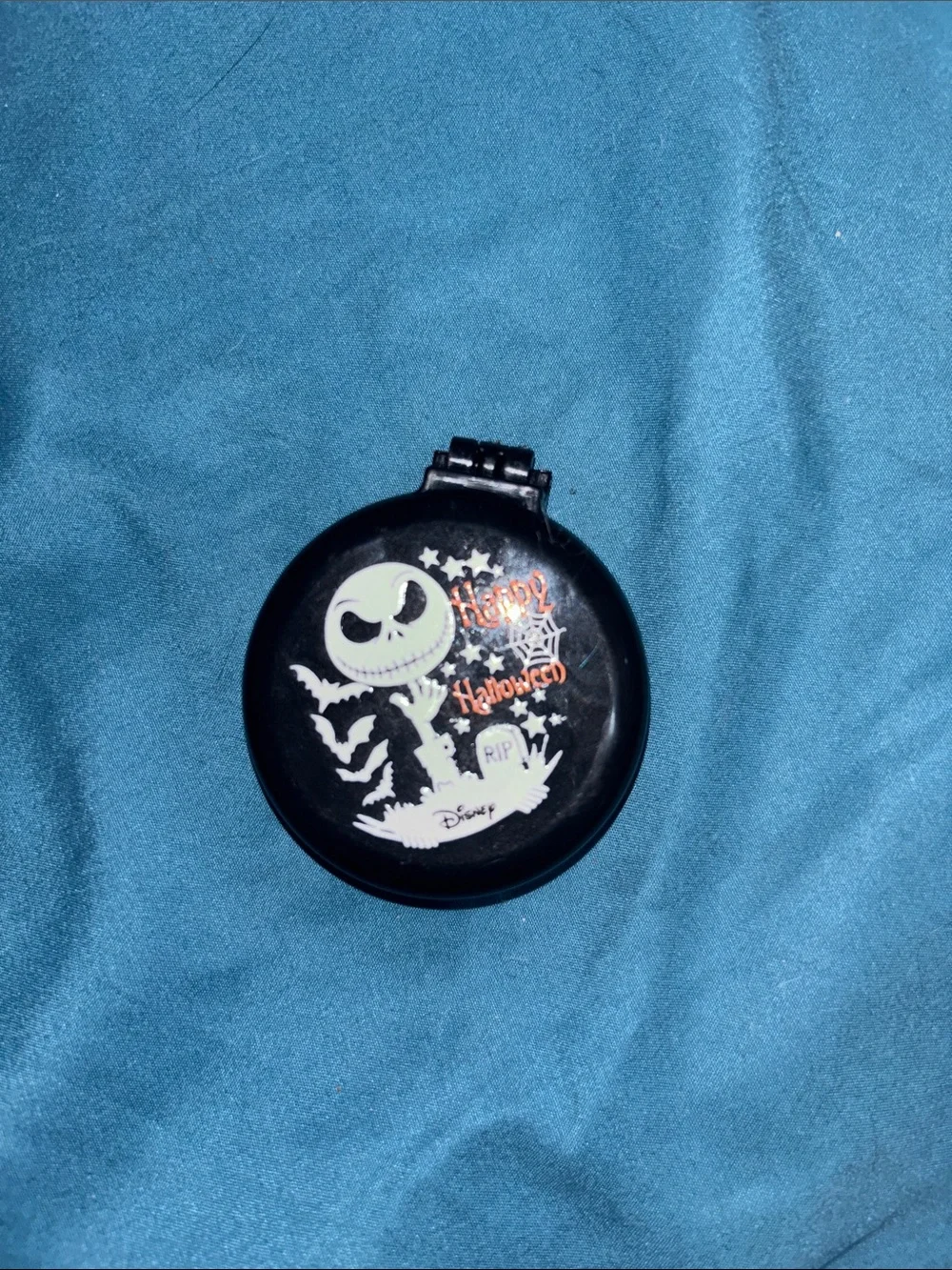 Disney Jack Skellington Black Compact Mirror with White Artwork
